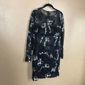 Black Beaded Night Out Dress